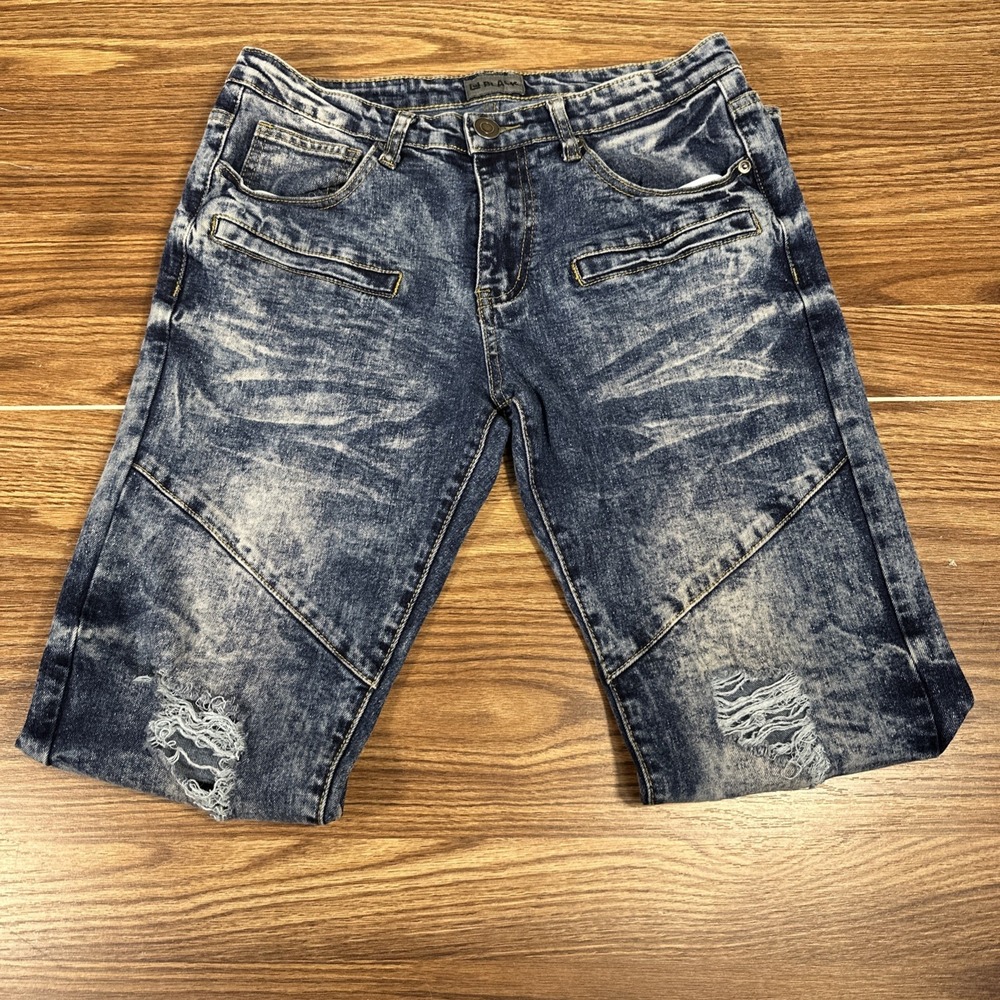 CJ Black Skinny Flex Men's 30"x32" Blue Denim Distressed Stretch Jeans